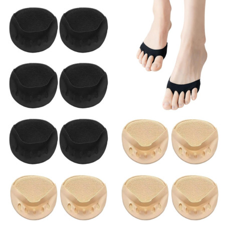 Lot de 6 paires de chaussettes pour avant-pied, bout ouvert, coussinets antidérapants respirants, conviennent pour talons hauts 