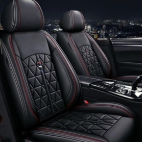Chifeng Lot de 2 housses de siège de voiture universelles en cuir synthétique imperméables pour Audi A1 8X1 8XK A3 8P 8V 8L Spor