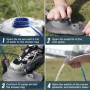 AFISHTOUR Sac de douche portable de camping – Sac d'eau solaire de 12 L avec pompe à pied et pommeau de douche – Douche de campi