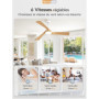 ZMISHIBO Ventilateur de Plafond avec Lumière et Télécommande, Ø132 cm, Moteur DC Silencieux, 6 Vitesses, 3 Températures de Coule