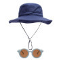 BIFHIG 1 Chapeau De Bébé Marine Et 1 Lunettes De Soleil, Chapeau De Pêcheur Respirant, Lunettes Pour Enfants Mignons, Fourniture