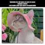 2 Morceaux De Chapeau De Protection du Soleil pour Animaux De Compagnie, Courage De Pêche Réglable, Chat À L'Oreille Exposée, Ac