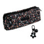 1 Sac De Rangement En Velours Côtelé Et 1 Pendentif Fleur, Sac De Rangement Rétro, Trousse À Cosmétiques, Trousse De Toilette, T