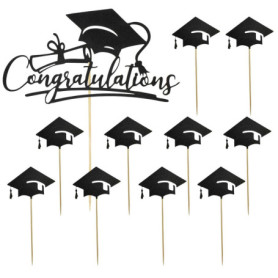 11 Pièces Inserts De Gâteau De Fête De Remise des Diplômes, Décorations De Fête De Remise des Diplômes, Inserts De Décoration De