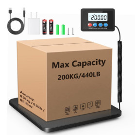 Hoyiyobi Balance Colis, Pèse Colis Professionnel 200kg/10g Haute Pese Colis avec Fonction de Maintien/Tare/LCD, Balance Postale 