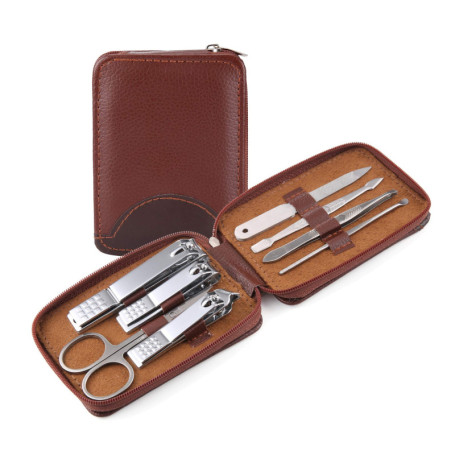 DXIA Kit Manucure, Manucure Pédicure 8 Pièce Set, Coupe Ongle Professionnel Coupe Cuticule Acier Inoxydable, Professionnel en Vo