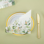 Lot de 100 serviettes jetables en papier eucalyptus avec imprimé verdure - Extra larges - 40 x 33 cm - Pour décoration de fête