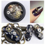 Vasana Lot de 2 boîtes de 200 à 300 pièces Motif mixte ultra fin 3D en métal Steampunk Gears Charms DIY Pendentifs horloge roue 