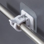 Lot de 4 supports de tringle à rideau sans perçage, crochets auto-adhésifs pour tringle à rideau, cintres pour salle de bain, cu