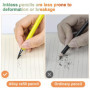 Skaaisont Crayon Sans Encre avec Gomme, Portable 6PCS Metal Pencil Réutilisables, Crayon Nib Remplaçable pour le Bureau et l'Etu