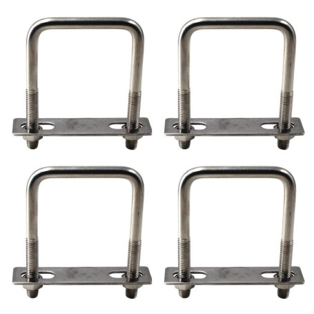Lot de 4 boulons en U carrés M6 x 25 x 50 mm en acier inoxydable 304
