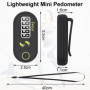 Podomètre Clip, Czemo Mini Podomètre pour Marcher avec Lanière, Podomètre en Temps Réel, Podomètre Portable pour Le Suivi des Pa