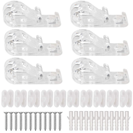 Rybtd 6 Sécurité des enfants crochet à clips en P transparent avec 10 Connecteur de chaîne de stores en plastique 12 Vis+12 Pili