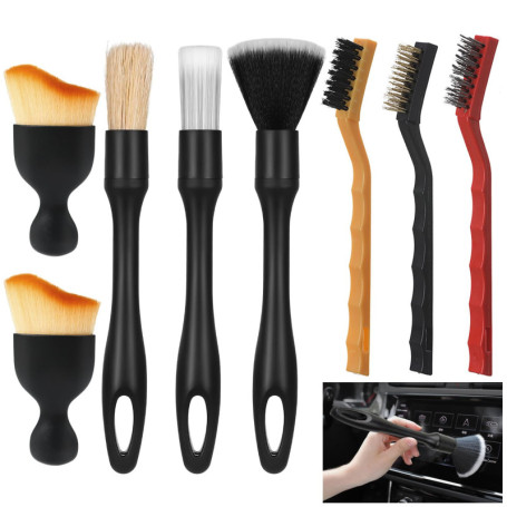 Keratobleem 8PCS Pinceau Detailing Auto, Automatique de Voiture Détail Brosse, Pinceaux Nettoyage Voiture, Automatiques Pinceaux