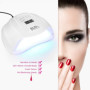 Sun X Sèche-ongles, bavoir adulte, lampe à ongles LED UV avec 36 lumières et capteur automatique et 4 minuteur(EU) 54 W
