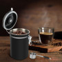 Boîte à Café Hermétique en acier Inoxydable,Acier Inox 1800 ml Capacité,Récipient avec Cadran de Date et Cuillère Doseuse Gratui