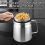 LUOJINYI Pot de Filtre à Huile en Acier Inoxydable, 2L Friteuse a Huile avec Filtre À Mailles Fines et Panier à Friture, Panier 