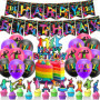 Trampoline Jump Party Décorations Trampoline Jump Party Fournitures Comprend Jump Anniversaire Banner Cake Toppers Ballons pour 