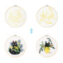 MINGHAM Lot de 4 kits de broderie motif chat avec motifs et instructions pour débutants kits de point de croix pour adultes, fil