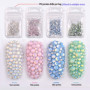 Ranvi 4pack Vernis À Ongles Brillant Opale Strass 3D Nail Art Kit Strass Kit Cristal Diamant Strass et Décoration Ongles Gem Pie