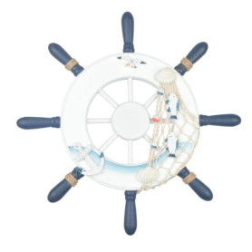 Décoration Maritime Nautique, Roue De Bateau En Bois Nautique, Volant Gouvernail Décoration, avec Un Filet De Pêche, pour Décore