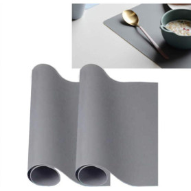 zosenda Lot de 2 sets de table réutilisables en silicone, résistants à la chaleur, protecteurs de plan de travail, antidérapants