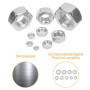 VIGRUE Lot de 840 écrous hexagonaux DIN 934 en acier inoxydable avec rondelles plates M2 M2,5 M3 M4 M5 M6 M8 M10 M12 dans une bo