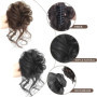 Lot 2 Pinces à Cheveux avec Pince à Chignon, Postiche pour Jeu Rôle D'halloween, Usage Quotidien (Noir/Marron Clair)