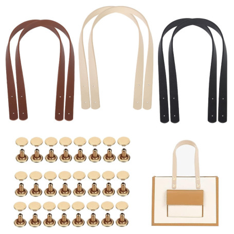 HORREX 6 Pièces Poignées en Cuir pour Sacs,60cm×2cm Anse de Sac Bandouliere,Anse Sac,Adapté pour Remplacer Les Bretelles et Les 
