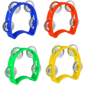 GIUSOBG Tambourin en Forme de Croissant 4 Pièces Manivelle Tambourin de Lune Tambourin à Main Convient Tambourin Demi-lune Convi