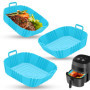 3 Pièces Accessoire Air Fryer,Moule Silicone Air Fryer Pot,Airfryer Pot Plat Carré Pliable Doublure Liner,Panier Moule pour Frit