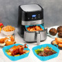 3 Pièces Accessoire Air Fryer,Moule Silicone Air Fryer Pot,Airfryer Pot Plat Carré Pliable Doublure Liner,Panier Moule pour Frit