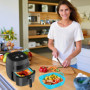 3 Pièces Accessoire Air Fryer,Moule Silicone Air Fryer Pot,Airfryer Pot Plat Carré Pliable Doublure Liner,Panier Moule pour Frit