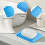 4pcs Porte Savon,Support Savon， Silicone avec Drain de vidage，Porte Savon Douche，Plateau à Savon,pour Salle de Bain Cuisine Comp