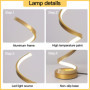 Mille Lucciole 2 Pack Lampes de Chevet LED Lampe de Table Spirale 16W 4500k lumière naturelle lampe de table Or moderne haute lu