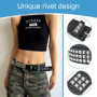 NAROSEBE Lot de 2 Ceinture à Clous, Noir et Blanc, Ceinture Cloutée Ceintures en Cuir Unisexe Ceinture à Rivets Ceinture Punk en