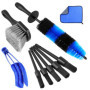 QWORK® Ensemble de 9 Brosses de Nettoyage pour Voiture - Brosse Jantes, Rosse Pneus et Brosses de Détail