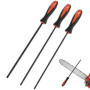 QWORK® 3 Pièces lime chaine tronconneuse, aiguiseur chaine tronconneuse acier au carbone 4,0 mm/4,8 mm/5,5 mm, limes rondes, pou
