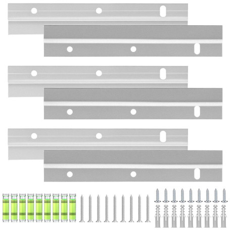 QWORK® Lot de 6 cintres pour tableau à taquet français, cintre en Z de 15 cm, supporte jusqu'à 10 kg, idéal pour les panneaux mu