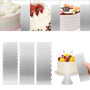 QWORK® 3 Pièces 22CM lisseur gateau acier inoxydable, grattoir à gâteau, pour décoration de gâteaux