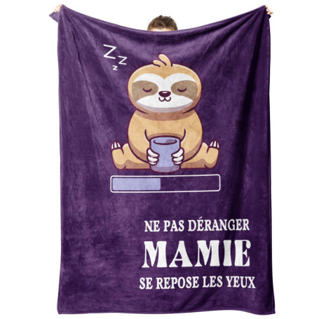 Cadeau Anniversaire Mamie, Plaid Couverture Polaire - Cadeau pour Mamie, Cadeau Fete des Grand Mere, Cadeau Mamie Noel, Idée Cad