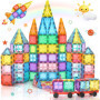 Lovchil Blocs Construction Magnétiques Enfants Jouet 61 Pièces Jouets de Construction Magnetique Enfant Creatif STEM Educatif Je