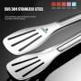 Lot de 3 pinces de cuisine en acier inoxydable de qualité supérieure, faciles à saisir, faciles à nettoyer, résistantes à la cha