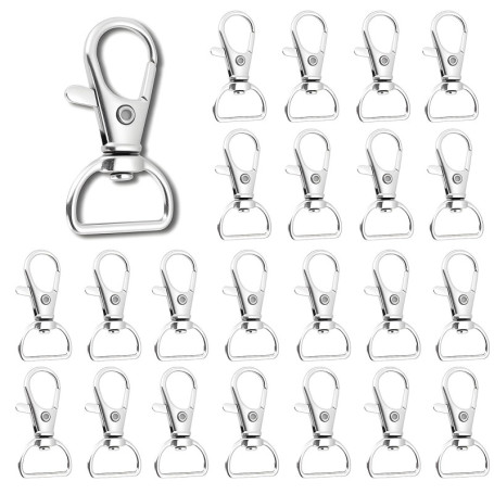 23 PCS Fermoirs Mousquetons Pivotants,Porte-clés Rotatif, Fermoirs Mousqueton Pour DIY, Accroche Porte Clé, Mousqueton Sac à Mai