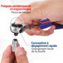 WORKPRO Clé à Cliquet 1/4" à Tête Pivotante, Clé à Douille de 150 mm à Dégagement Rapide 72 Dents, Acier au Chrome Vanadium, Têt