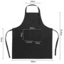 Lot de 2 Tabliers Chef Imperméables avec 2 Poches, Les Tabliers pour Cuisine Familiale, Restaurant, Pâtisserie, Noir, 66W*77L