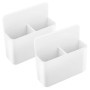 MoKo Boîte de Rangement Magnétique, Lot de 2 Support de Crayon pour Tableau Blanc, Fournitures Scolaires, Organiseur avec 2 Comp