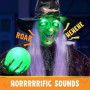 JOYIN 198cm Décoration de sorcière à Suspendre pour Halloween avec Boule Magique, sorcière parlante animée à Suspendre avec Yeux