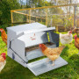 VEVOR Mangeoire à Poules Capacité 11 kg Mangeoire Automatique pour Volaille Nourrir 10 Poulets Jusqu'à 11 Jours Acier Galvanisé 