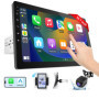 Haudio Autoradio 1 DIN Bluetooth Autoradio Car Play Voiture avec sans Fil carplay & Android Auto,10.1 Rotatif de Pouces HD Écran